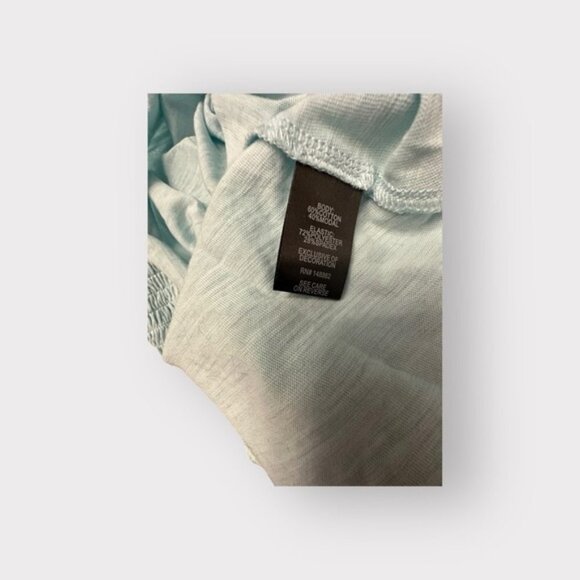 NWT Womens torrid 1 Aqua Light Blue Babydoll Cotton Crew Neck Smocked Bodice Top - Picture 13 of 14